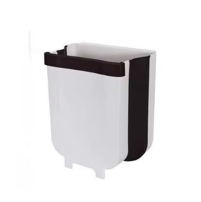 9L Folding Waste Bin Kitchen Cabinet Door Hanging Trash Can Wall Mounted Trashcan for Bathroom Toilet Garbage Storage WJ40911